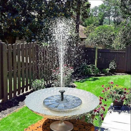 Fuente Solar de Agua con Luces LED y Panel de Vidrio