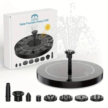 Fuente Solar de Agua con Luces LED y Panel de Vidrio